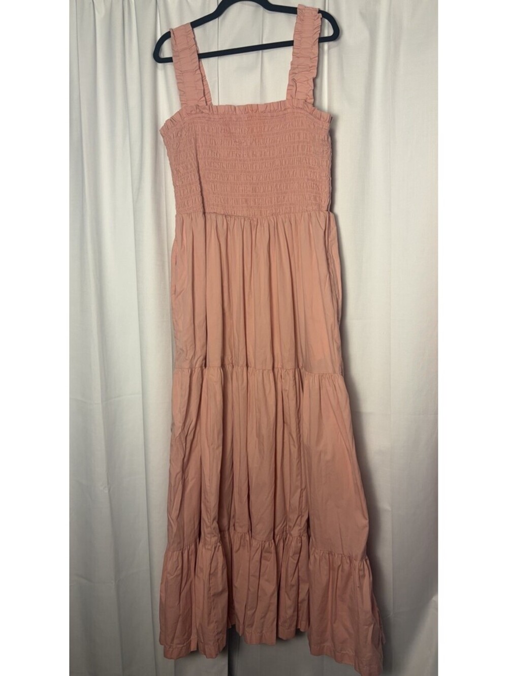 Abercrombie & Fitch Smocked Bodice Easy Maxi Dress XXLT In Salmon Peach $118